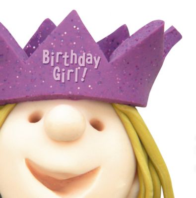 Birthday Card - Birthday Girl Party Hat Headshots One Lump Or Two