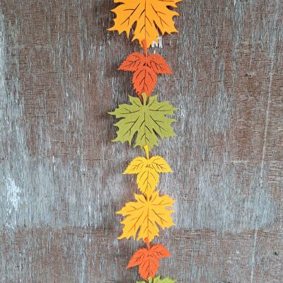 Autumn Maple Leaf Felt Garland - 75cm - Satchville