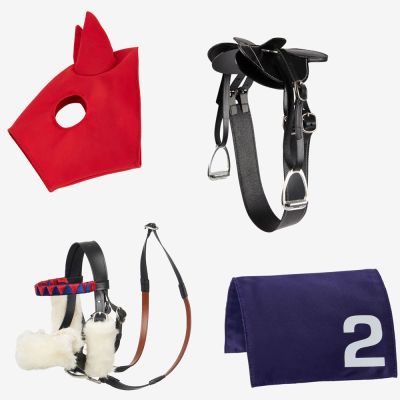 Lemieux Mini Toy Pony Accessories - Racing Set Saddle, Bridle, Cloth & Lycra Hood