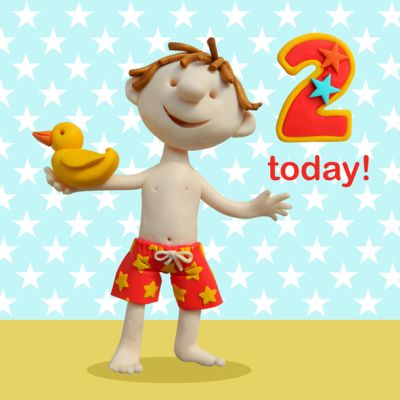 2nd Birthday Card - Boy Swim Shorts - Ferdie & Friends