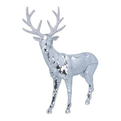 Silver Mirror Reindeer Ornament Decoration - Gisela Graham