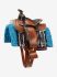 Lemieux Mini Toy Pony Accessories - Western Tack Set Tan Saddle, Bridle Azure Pad