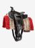 Lemieux Mini Toy Pony Dakota - Appaloosa Set Western Black Saddle Bridle Red Pad