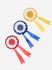 Lemieux Hobby Horse Accessories - Rosette Pack - Set of 3 - Red Blue Yellow