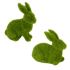 Mossy Rabbit Ornament Set of 2 - Sitting Crawling - Green - Spring 14cm - Floralsilk