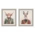 Hartley & Angus - Hare Highland Cow - 35cm Set of 2 Wall Art Framed - Adelene Fletcher