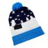 Let It Snow Blue Christmas Beanie Hat Light Up - Snazzy Santa