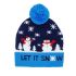 Let It Snow Blue Christmas Beanie Hat Light Up - Snazzy Santa