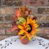 Luxury Halloween Autumn Sunflower Pumpkin In Pot Artificial Decoration Display