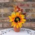 Luxury Halloween Autumn Sunflower Pumpkin In Pot Artificial Decoration Display