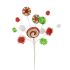 Peppermint Pompom Pick Christmas Decoration Set Of 3 - 26cm - Floralsilk