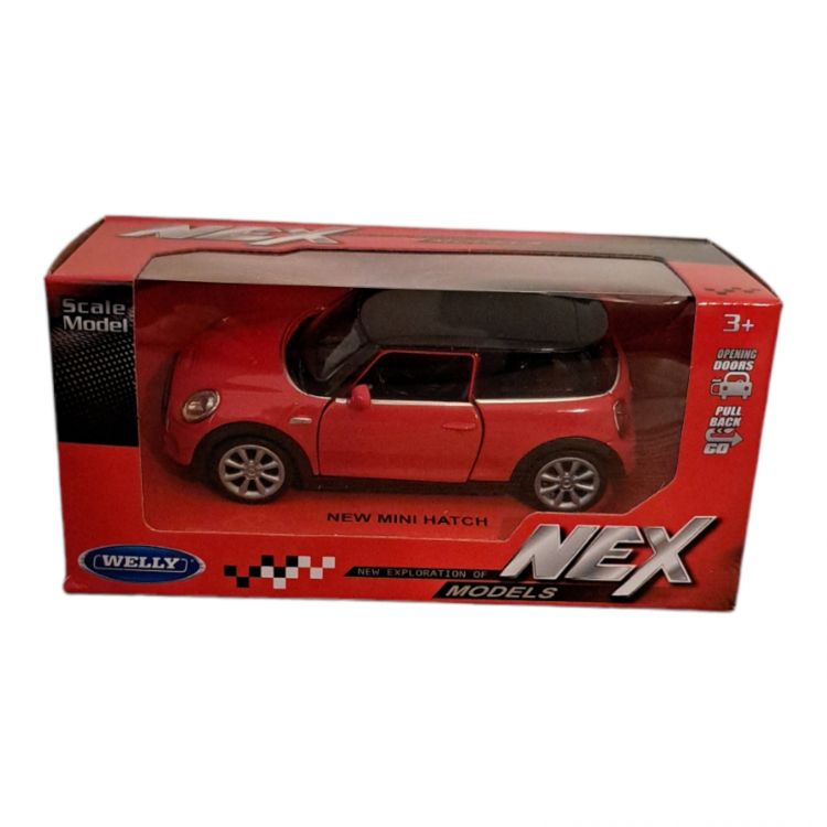 Welly New Mini Hatch Red Diecast Scale Model Car Scale 1 38