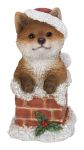 Christmas Fox Cub on Chimney Ornament H8cm - Indoor Outdoor Vivid Arts BG-BC54-G