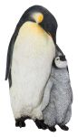 Emperor Penguin Mother & Baby - Lifelike Garden Ornament 27cm - Indoor Outdoor - Vivid Arts