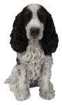 Vivid Arts Black & White Cocker Spaniel Dog - Garden Ornament H20cm - Indoor or Outdoor